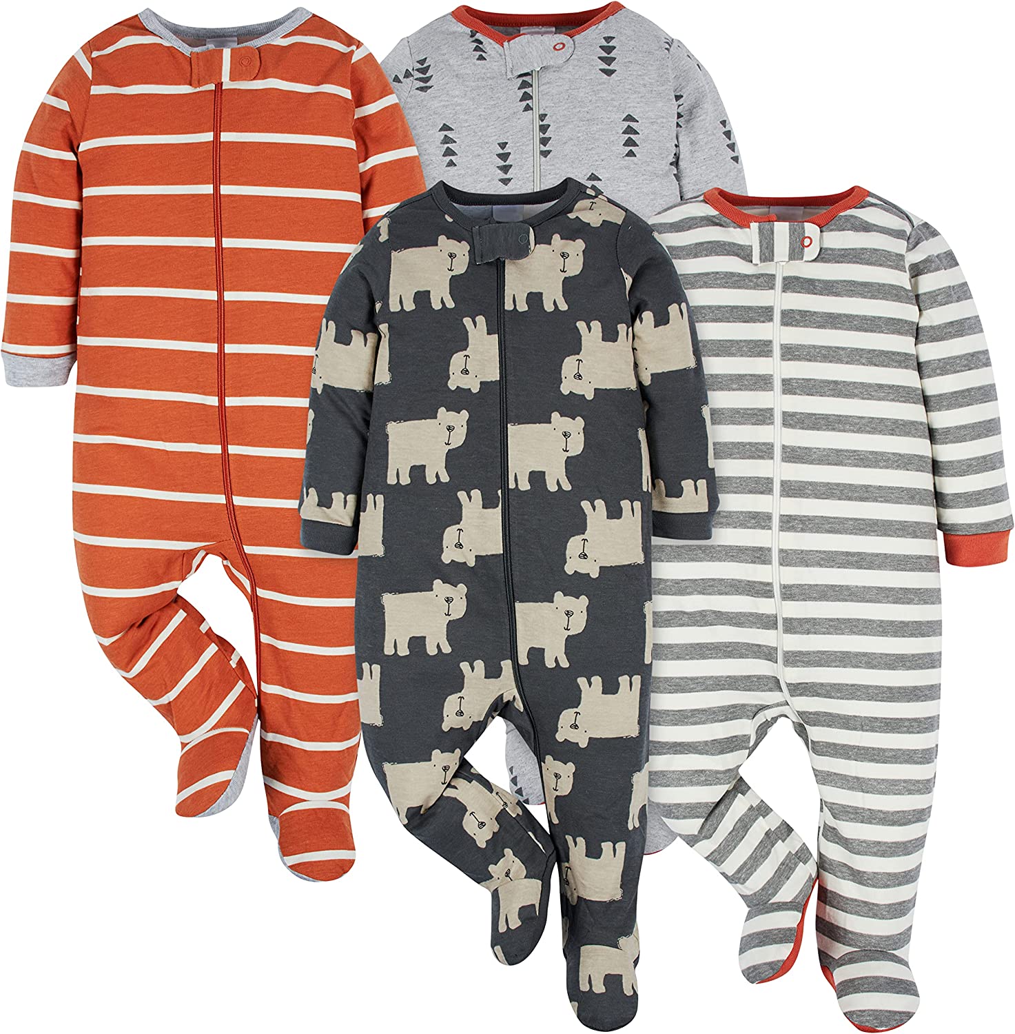 230816074241531_1 Onesies Brand baby-boys 4-pack Sleep 'N Play Footies - Image 1